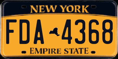NY license plate FDA4368