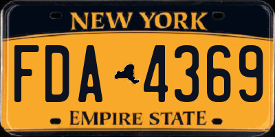 NY license plate FDA4369