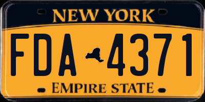 NY license plate FDA4371