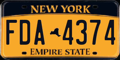 NY license plate FDA4374