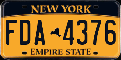 NY license plate FDA4376