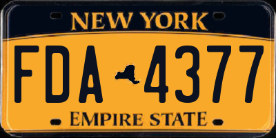 NY license plate FDA4377