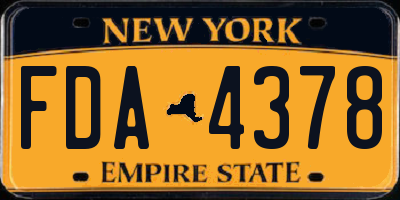 NY license plate FDA4378