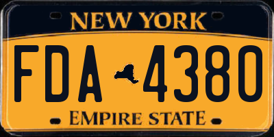 NY license plate FDA4380