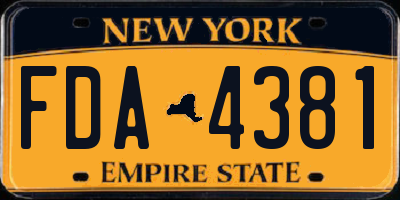 NY license plate FDA4381