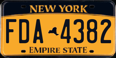 NY license plate FDA4382
