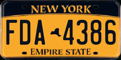 NY license plate FDA4386