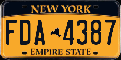 NY license plate FDA4387