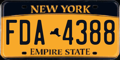 NY license plate FDA4388
