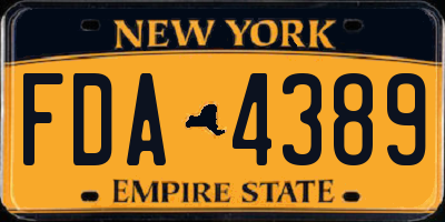 NY license plate FDA4389