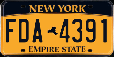 NY license plate FDA4391