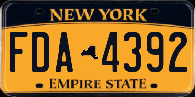 NY license plate FDA4392