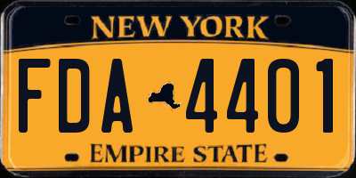 NY license plate FDA4401