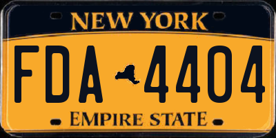 NY license plate FDA4404
