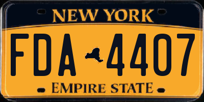 NY license plate FDA4407