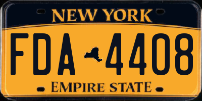 NY license plate FDA4408