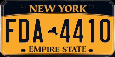 NY license plate FDA4410