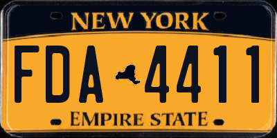 NY license plate FDA4411