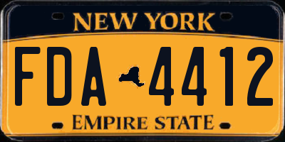 NY license plate FDA4412