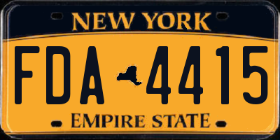 NY license plate FDA4415
