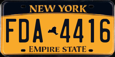 NY license plate FDA4416