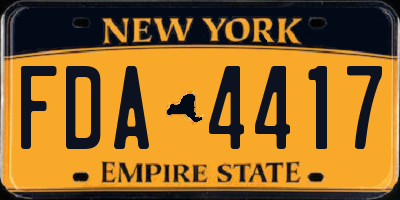 NY license plate FDA4417