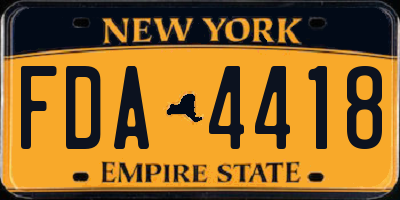 NY license plate FDA4418