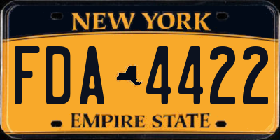 NY license plate FDA4422