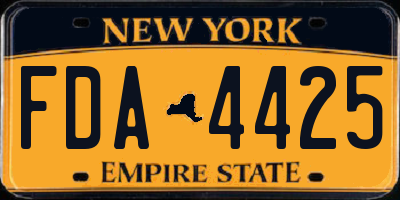 NY license plate FDA4425