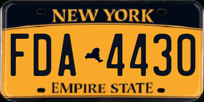 NY license plate FDA4430