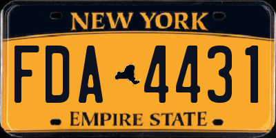NY license plate FDA4431