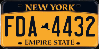 NY license plate FDA4432