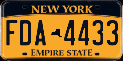 NY license plate FDA4433