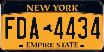 NY license plate FDA4434