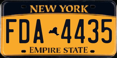 NY license plate FDA4435