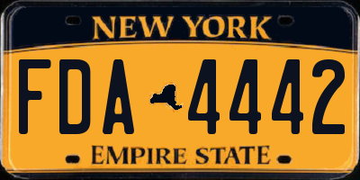 NY license plate FDA4442