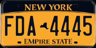 NY license plate FDA4445