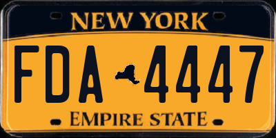 NY license plate FDA4447