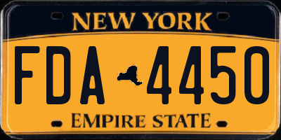 NY license plate FDA4450