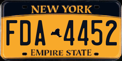 NY license plate FDA4452