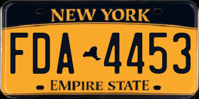 NY license plate FDA4453