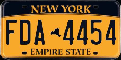 NY license plate FDA4454