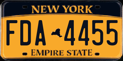 NY license plate FDA4455