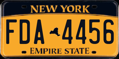NY license plate FDA4456