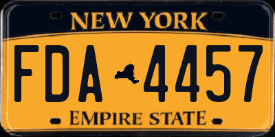 NY license plate FDA4457