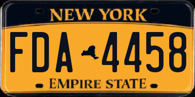 NY license plate FDA4458