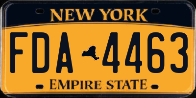 NY license plate FDA4463