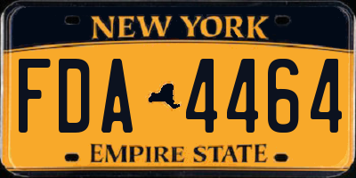 NY license plate FDA4464