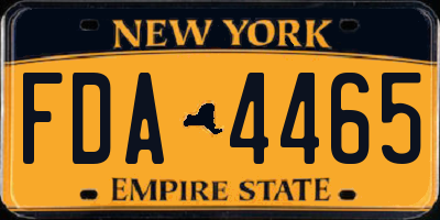 NY license plate FDA4465