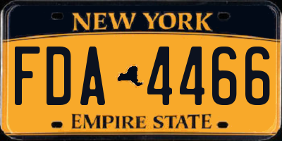 NY license plate FDA4466